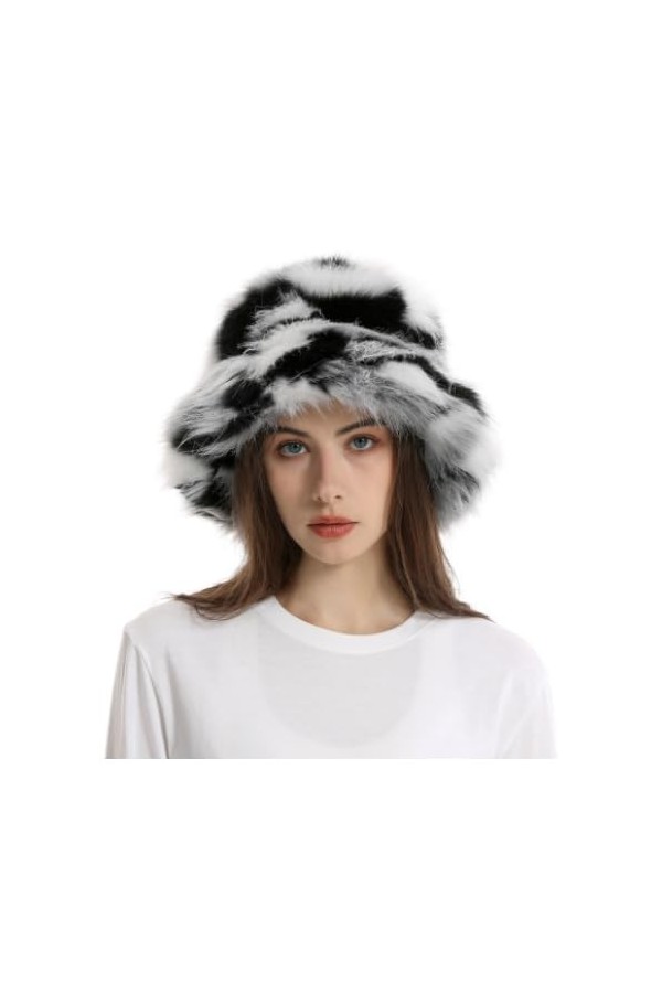 TINAYAUE Bonnet dhiver chaud pour femme - En peluche douce - Chapeau de pêcheur épais - Coupe-vent - Chapeau de loisirs - Fa