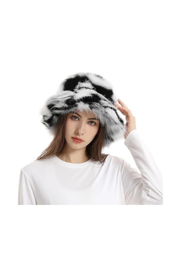 TINAYAUE Bonnet dhiver chaud pour femme - En peluche douce - Chapeau de pêcheur épais - Coupe-vent - Chapeau de loisirs - Fa