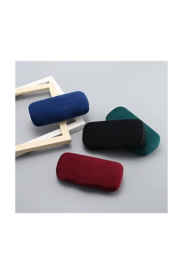 INGVY Étui à lunettes en peluche Boîte en fer Lunettes lettre G Étui de luxe Littérature anti-pression Art Hommes et femmes É