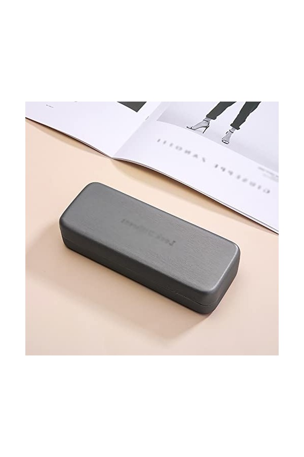 Générique Étui À Lunettes Étui à Lunettes Anti-écrasement à Couvercle Rabattable avec Aimant carré en PU Portable for Hommes 