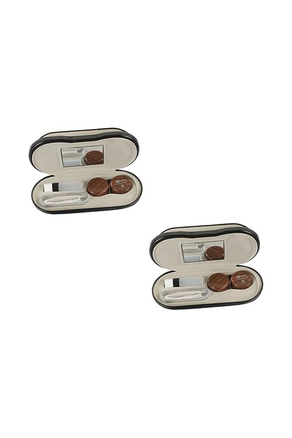 Gatuida 2 Ensembles Étui À Lunettes À Double Usage Étui À Lunettes En Grain De Bois Étui À Lunettes Double Face Étui À Lunett