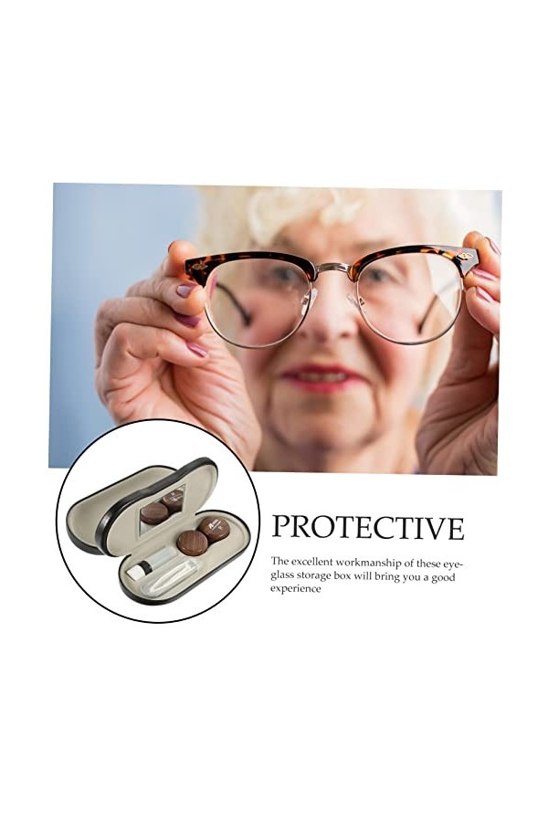 Gatuida 2 Ensembles Étui À Lunettes À Double Usage Étui À Lunettes En Grain De Bois Étui À Lunettes Double Face Étui À Lunett