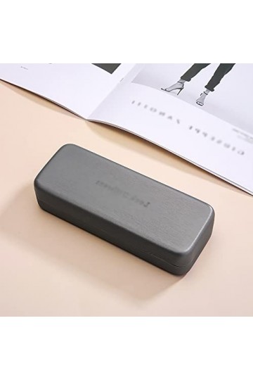 FOUNCY Étui à lunettes de soleil portable Étui à lunettes anti-écrasement à couvercle rabattable avec aimant carré en pu port