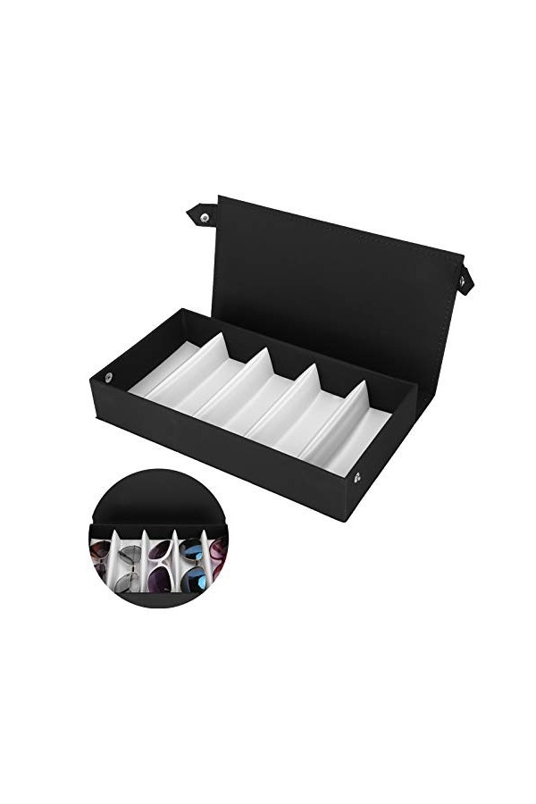 01 02 015 Boîte de rangement pour lunettes de soleil, étui de protection pour lunettes portable résistant à lusure, 5 grille