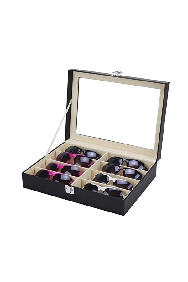 Alipis 8 Boîte En Cuir Pu Lunettes De Soleil Boîte De Rangement Pour Lunettes Vitrine De Lunettes De Soleil Étuis à Lunettes 