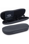 SpecNest Étui à lunettes - Coque rigide pour lunettes de soleil et lunettes de soleil - Coque en acier inoxydable avec cuir v