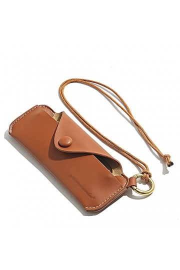 Générique Étui À Lunettes Sac À Lunettes Simple Sac De Rangement for Lunettes De Soleil Portable Hommes Et Femmes en Cuir PU 