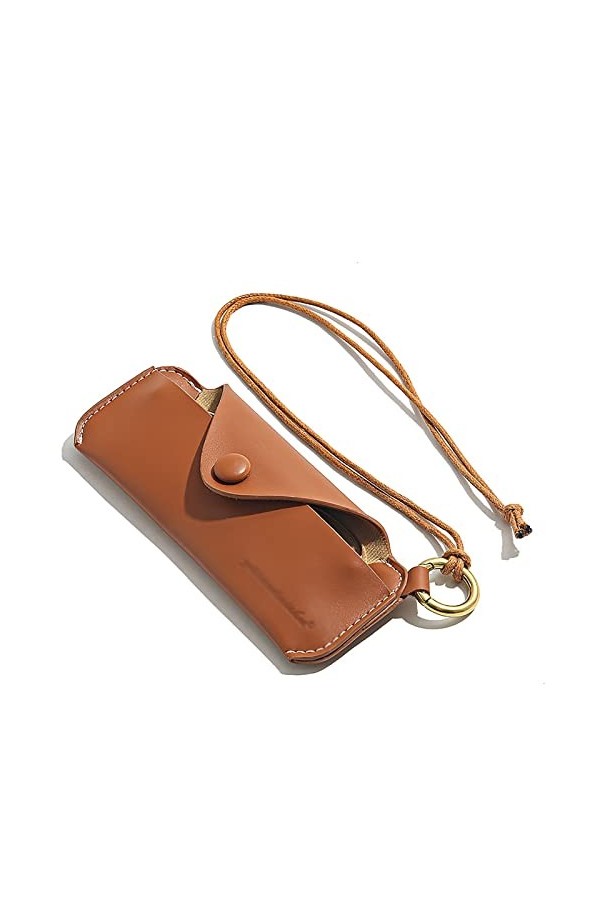 Générique Étui À Lunettes Sac À Lunettes Simple Sac De Rangement for Lunettes De Soleil Portable Hommes Et Femmes en Cuir PU 