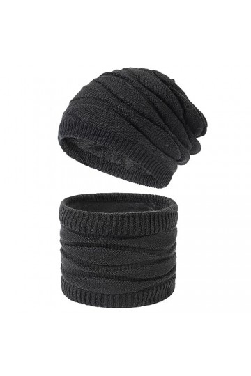 Ever Fairy Ensemble bonnet et écharpe chauds pour lhiver - Unisexe - Bonnet et écharpe tricotés - Avec doublure en polaire -