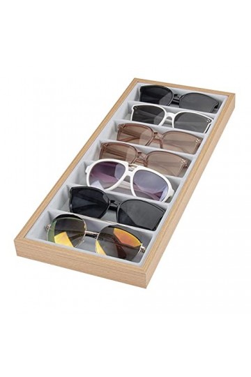 WAOCEO Support à Lunettes Lunettes de Soleil 7 Grille Boîte de Rangement Organisateur Verres Affichage Support de Support Por