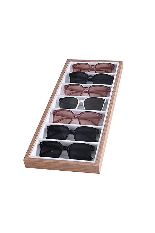 WAOCEO Support à Lunettes Lunettes de Soleil 7 Grille Boîte de Rangement Organisateur Verres Affichage Support de Support Por