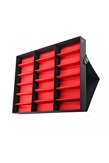 Annadue Étui de Rangement pour Lunettes, Boîte à Lunettes Portable + Rouge en Panneau de Fibres de densité Moyenne 18 Grilles