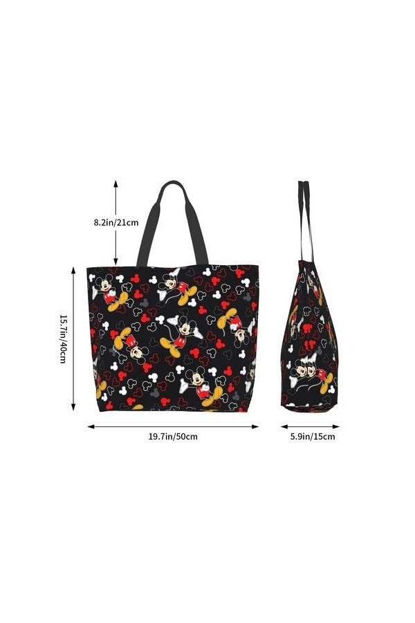mi c-k-e-y Mouse Grand sac fourre-tout à bandoulière décontracté réutilisable pour femme Sac à bandoulière Sac à main pour co