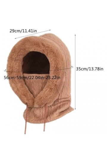 MSIHEY 2 en 1 Bonnet Écharpe Tricotés Ensemble, Bonnet Cagoule Femme Hiver Cache Cou en Tricot Coupe-Vent Chapeau pour lhive