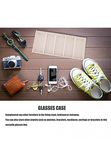 Organisateur de Lunettes de Soleil Multi-Lunettes en Cuir à 5 Grilles, étui à Lunettes, Présentoir de Plateau de Lunettes pou