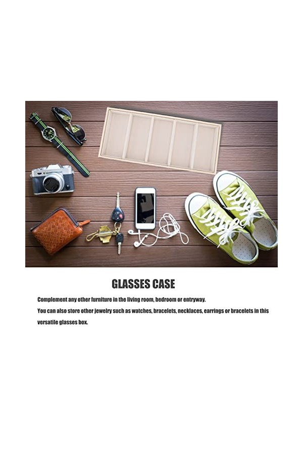 Organisateur de Lunettes de Soleil Multi-Lunettes en Cuir à 5 Grilles, étui à Lunettes, Présentoir de Plateau de Lunettes pou