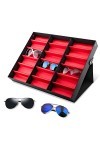 Présentoir De Lunettes, Boîte De Rangement Pour Lunettes De Soleil 18 Grilles, Organisateur De Bijoux Pour Lunettes, Étui De 