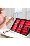 Présentoir De Lunettes, Boîte De Rangement Pour Lunettes De Soleil 18 Grilles, Organisateur De Bijoux Pour Lunettes, Étui De 