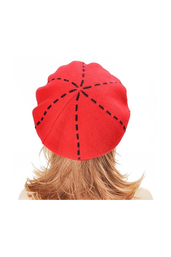 ZLYC Béret dhiver pour femme - Béret français - Double couche - Chaud, Fleurs à paillettes rose, taille unique