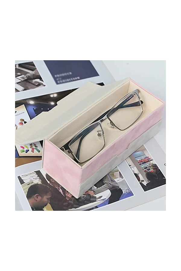 BDRAW Étui à Lunettes Double Couche Portable Voyage Anti-écrasement Lunettes de Soleil à Double Usage Étui à Lunettes Coque R