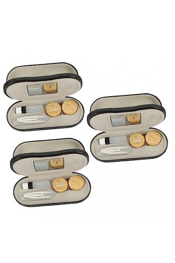 ABOOFAN 3 Ensembles Étui À Lunettes À Double Usage Pu Étui À Lunettes En Cuir Portable Boîte Voyage Deux En Un Lunettescontac