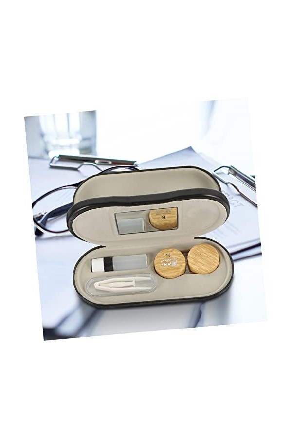 ABOOFAN 3 Ensembles Étui À Lunettes À Double Usage Pu Étui À Lunettes En Cuir Portable Boîte Voyage Deux En Un Lunettescontac