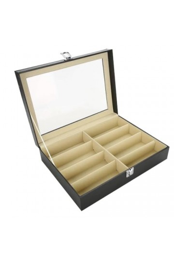 funchic étui de rangement pour lunettes en simili cuir de qualitéérieure – Bote de rangement pour lunettes de soleil avec gri