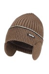 WEITOO Bonnet dhiver unisexe - Bonnet en tricot thermique - Bonnet de course pour homme et femme - Bonnet dhiver avec cache