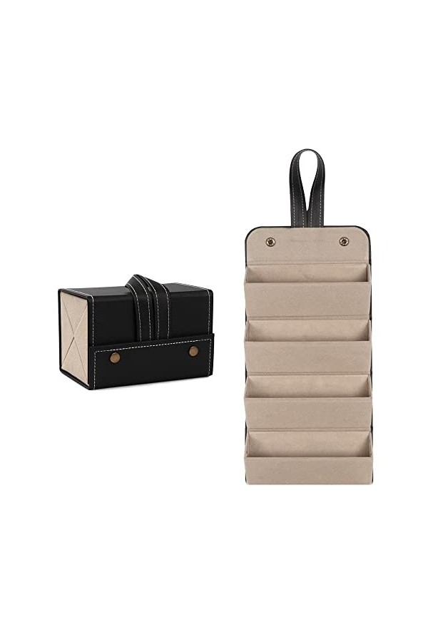 UNbit Portable étui à lunettes couverture cuir 2/3/4/5/6 paires de lunettes de soleil porte-boîte lunettes boîte de rangement