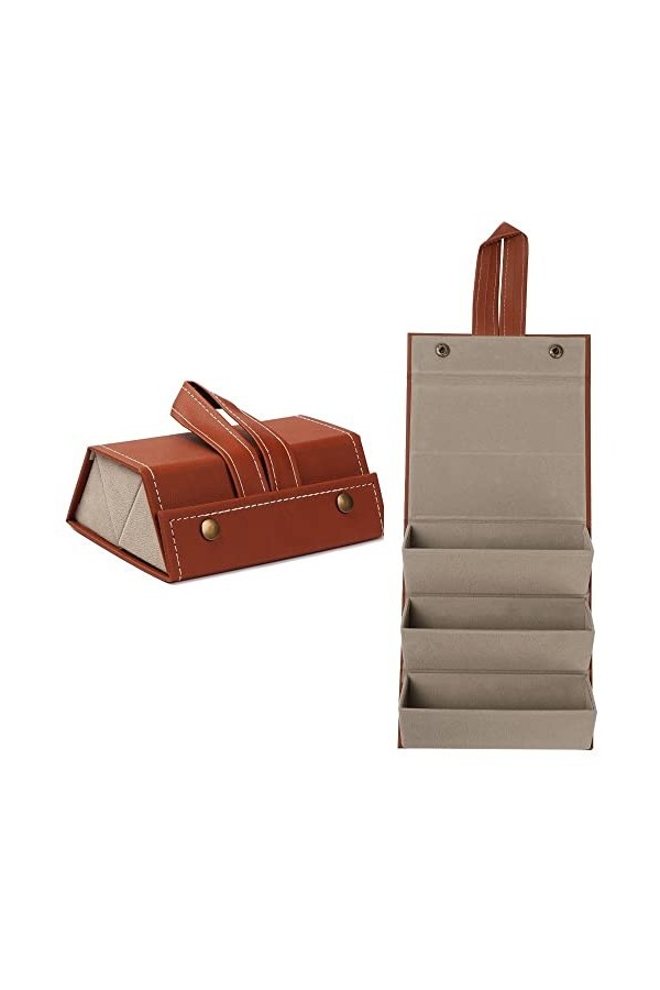 UNbit Portable étui à lunettes couverture cuir 2/3/4/5/6 paires de lunettes de soleil porte-boîte lunettes boîte de rangement