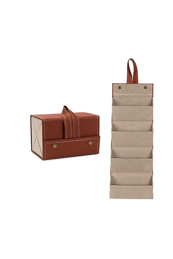 UNbit Portable étui à lunettes couverture cuir 2/3/4/5/6 paires de lunettes de soleil porte-boîte lunettes boîte de rangement