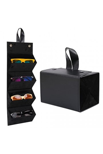 LogHog Organisateur de lunettes de soleil 4 fentes étui à lunettes de voyage pliable plusieurs paires boîte de rangement à lu
