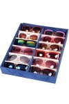 SENFEISM Boîte de Rangement pour Lunettes Boîte de Rangement pour Verres Pliable épais 12 Paires de Lunettes de Soleil Boîte 
