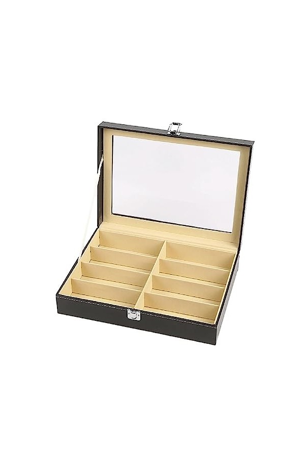 Amagogo Support de rangement pour lunettes de soleil, support de lunettes de vue, conteneur à 8 compartiments, organisateur d