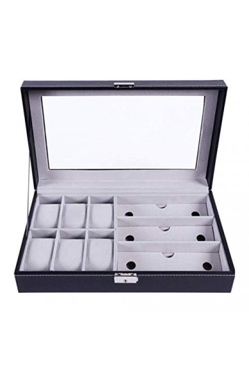 CLSMYLFB Boîte de rangement en bois pour lunettes de soleil