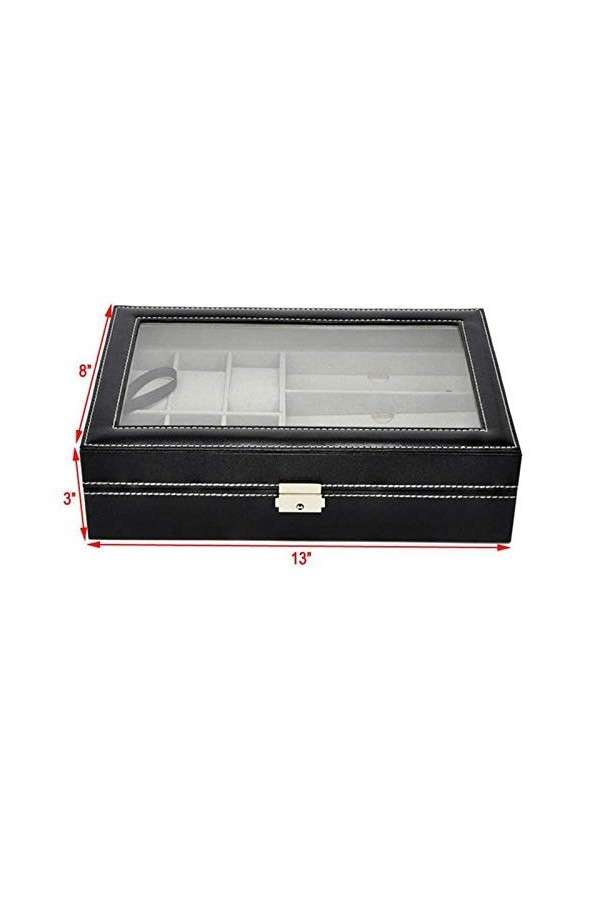 CLSMYLFB Boîte de rangement en bois pour lunettes de soleil