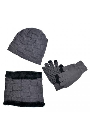 Nizirioo Ensemble de bonnet, écharpe, gants en tricot, bonnet dhiver avec écran tactile, gants boucle, ensemble dhiver comb
