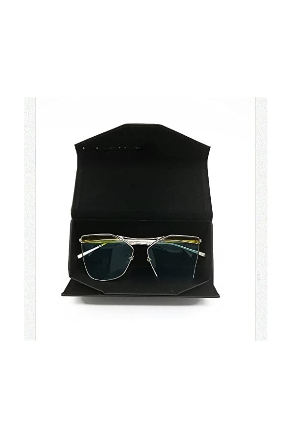 SayfuR WXYNHHD 1 pièces pliable triangulaire en cuir étui rigide for lunettes lunettes lunettes de soleil lentille conteneur 