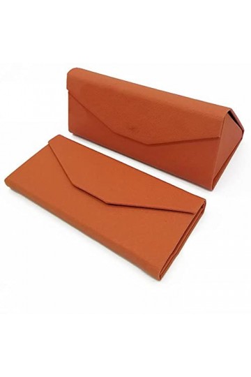 SayfuR WXYNHHD 1 pièces pliable triangulaire en cuir étui rigide for lunettes lunettes lunettes de soleil lentille conteneur 
