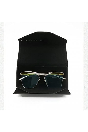 SayfuR WXYNHHD 1 pièces pliable triangulaire en cuir étui rigide for lunettes lunettes lunettes de soleil lentille conteneur 