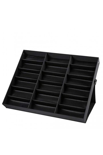 Organisateur de Lunettes de Soleil, Boite de Rangement pour Lunette de Soleil avec 18 Fentes, Présentation et Rangement Lunet