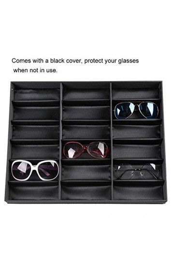 Organisateur de Lunettes de Soleil, Boite de Rangement pour Lunette de Soleil avec 18 Fentes, Présentation et Rangement Lunet
