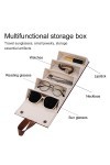 LogHog Étui de rangement portable en cuir souple et semi-rigide pour lunettes de soleil Marron/noir pour homme et femme Z-5 