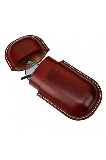 Fanyixuan Étui à lunettes en cuir de vache vintage pour homme et femme pour myopie, lunettes de soleil, lunettes de voyage, b