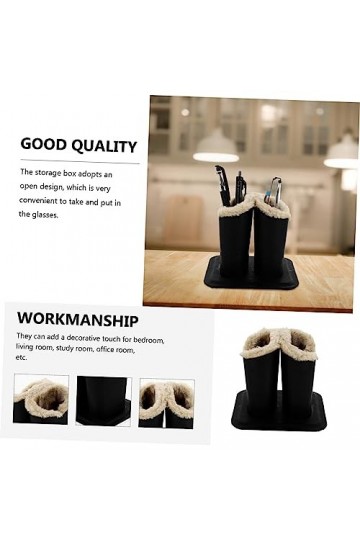 NUOBESTY 4Pcs Bac De Rangement Étui En Cuir Souple Étui À Lunettes Souple Porte-Lunettes De Table Support De Lunettes Lunette