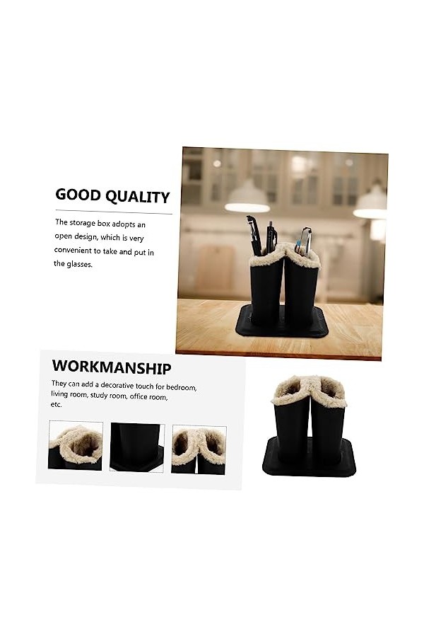 NUOBESTY 4Pcs Bac De Rangement Étui En Cuir Souple Étui À Lunettes Souple Porte-Lunettes De Table Support De Lunettes Lunette