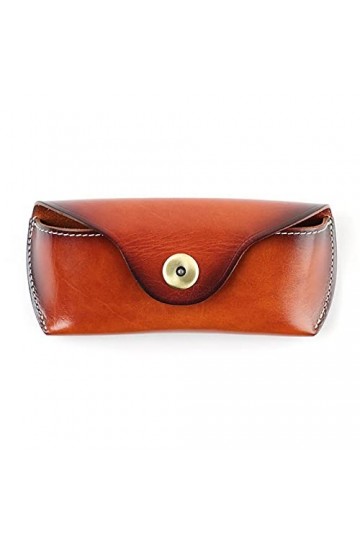 RISEDS Étuis À Lunettes Étui à Lunettes de Soleil en Cuir Boîte de Rangement for Lunettes Portable Color : Yellow Brown, Siz