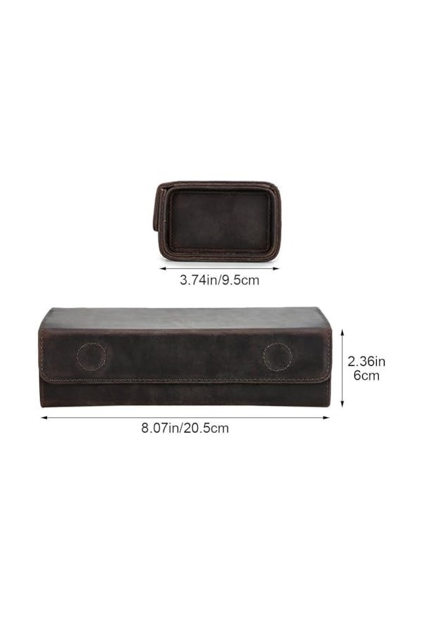 Lpitoy Étui de lunettes en cuir Crazy Horse dur, étui portable de voyage, sac de rangement pour lunettes de soleil, peut cont