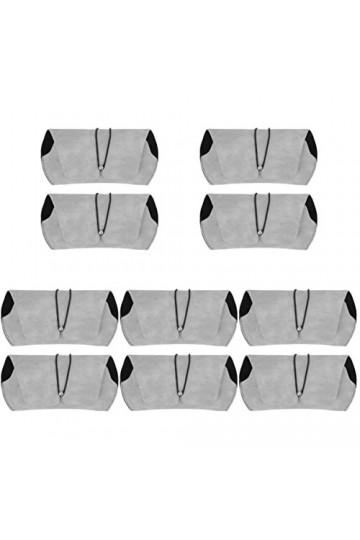LIFKOME 10Pcs avec Étui à Lunettes- Protection Extérieure Double pour Lunettes de Soleil PU Conteneur Vintage Supports Étui P