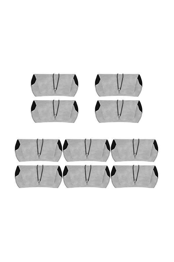 LIFKOME 10Pcs avec Étui à Lunettes- Protection Extérieure Double pour Lunettes de Soleil PU Conteneur Vintage Supports Étui P